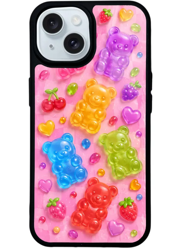 Candy Bear Fruits Glossy Telefon Kılıfı