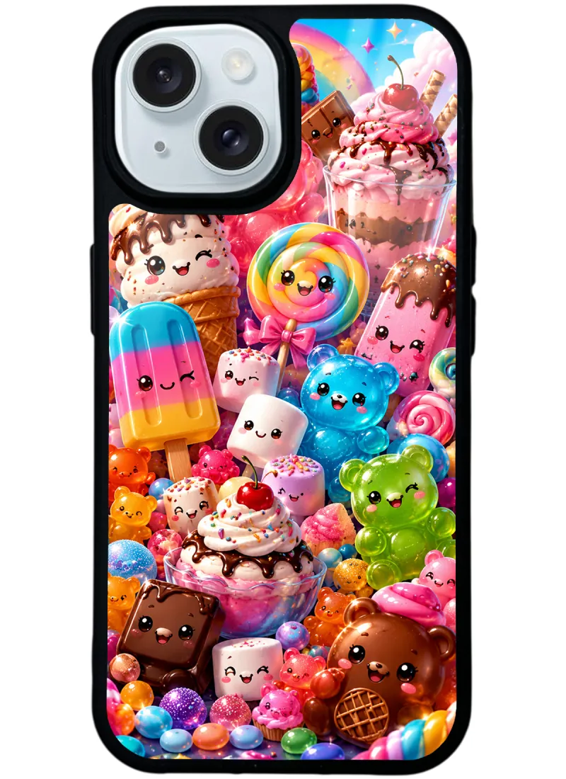 Kawaii Candy Party Glossy Telefon Kılıfı Kawaii Candy Party Glossy Telefon Kılıfı