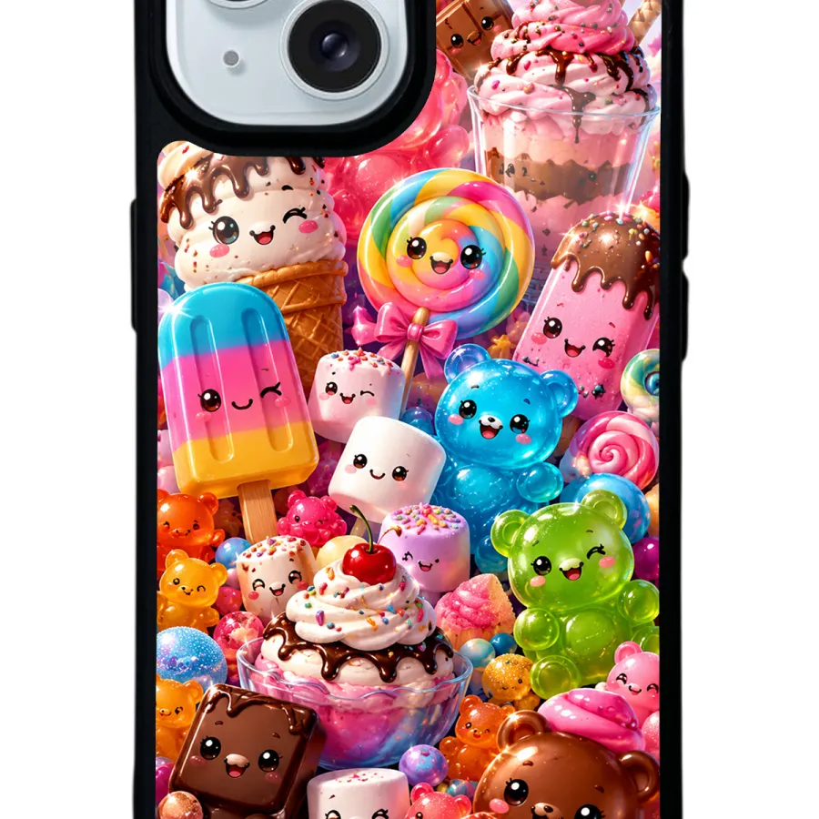 Kawaii Candy Party Glossy Telefon Kılıfı Kawaii Candy Party Glossy Telefon Kılıfı