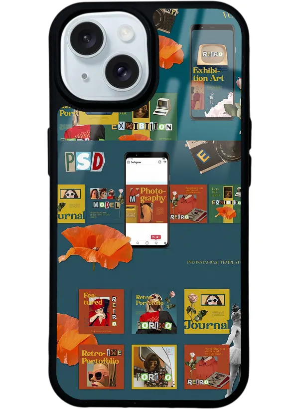 Vintage Frame Glossy Telefon Kılıfı