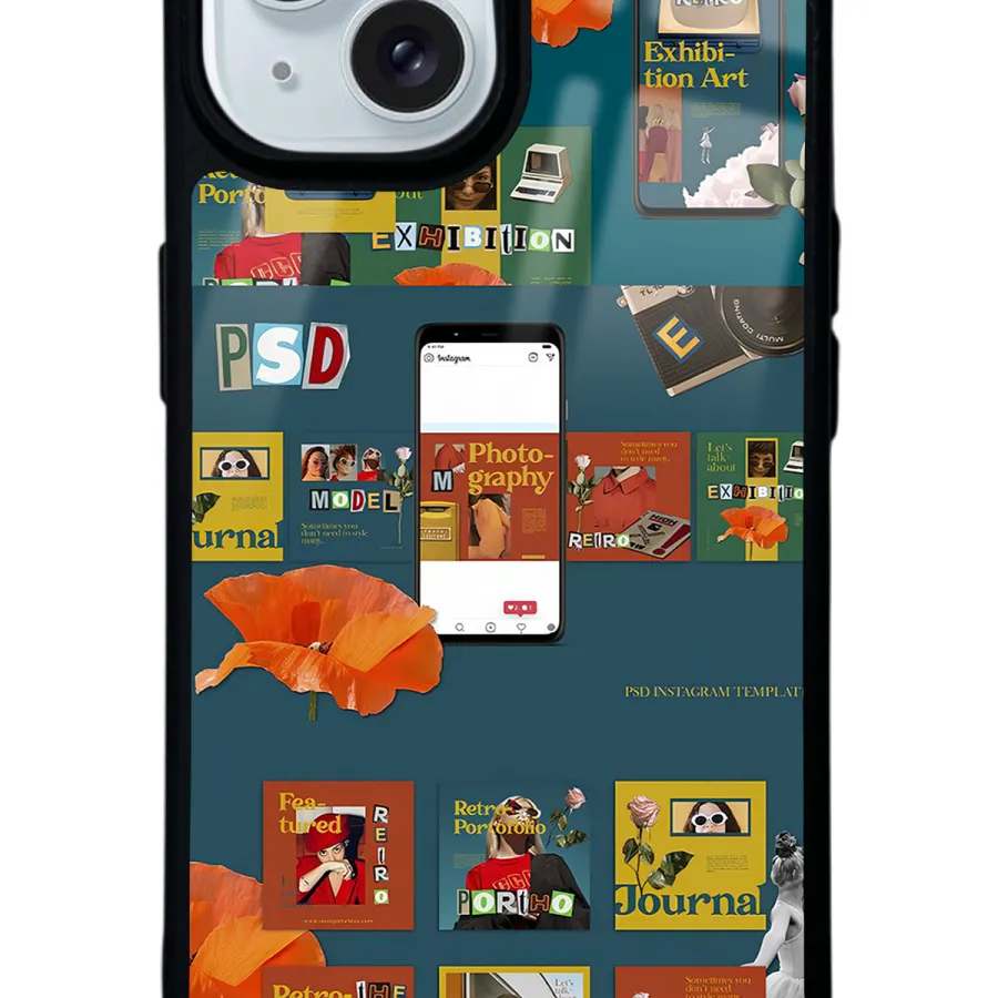 Vintage Frame Glossy Telefon Kılıfı