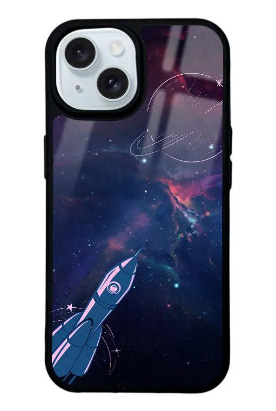 Space Rocket Glossy Telefon Kılıfı