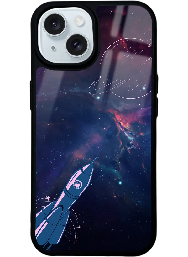 Space Rocket Glossy Telefon Kılıfı