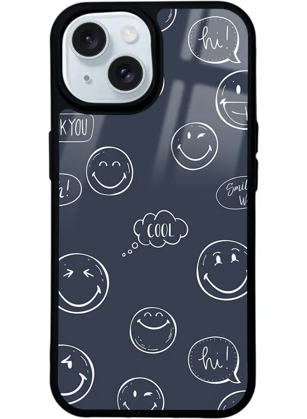 Doodle Smile Glossy Telefon Kılıfı