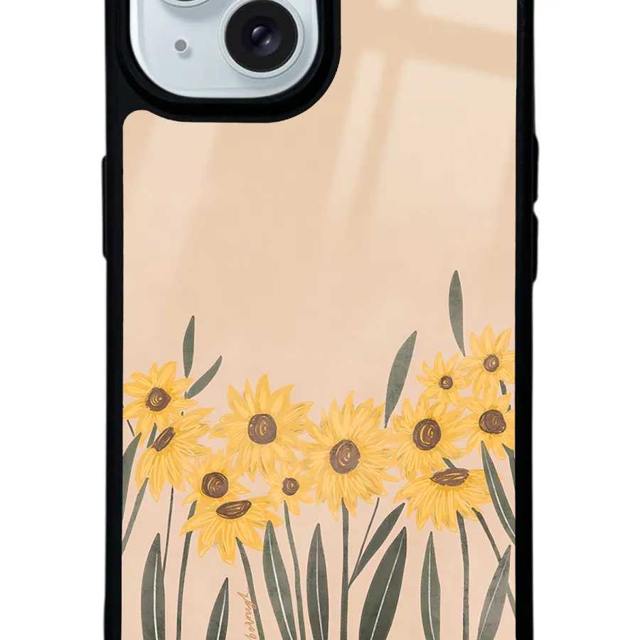 Watercolor SunFlower Glossy Telefon Kılıfı