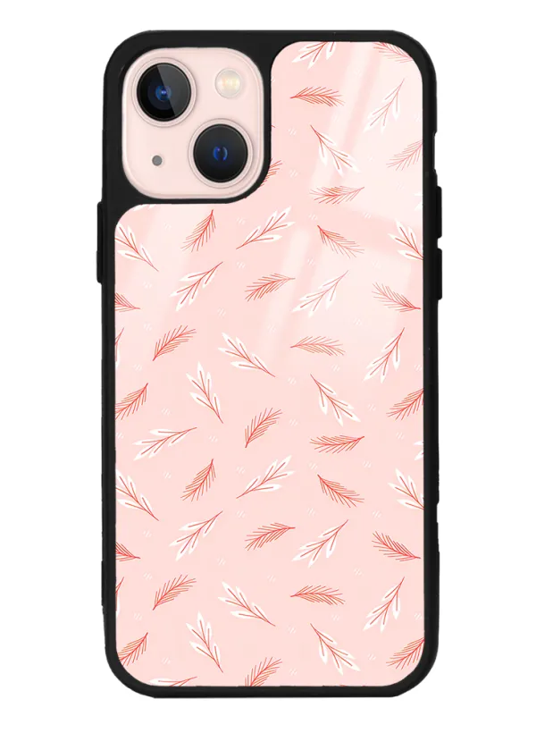 Pudra Yapraklı Tasarımlı Glossy Telefon Kılıfı