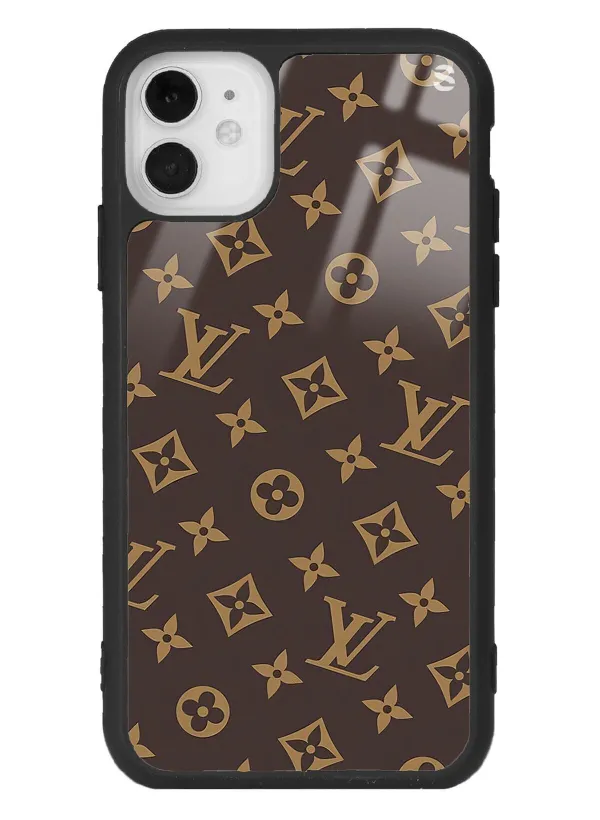 iPhone 11 Kahverengi Lv Glossy Tasarımlı Telefon Kılıfı