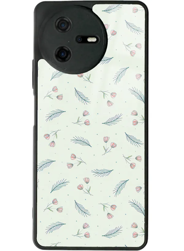 Casper Via A40 Yeşil Yapraklı Tasarımlı Glossy Telefon Kılıfı