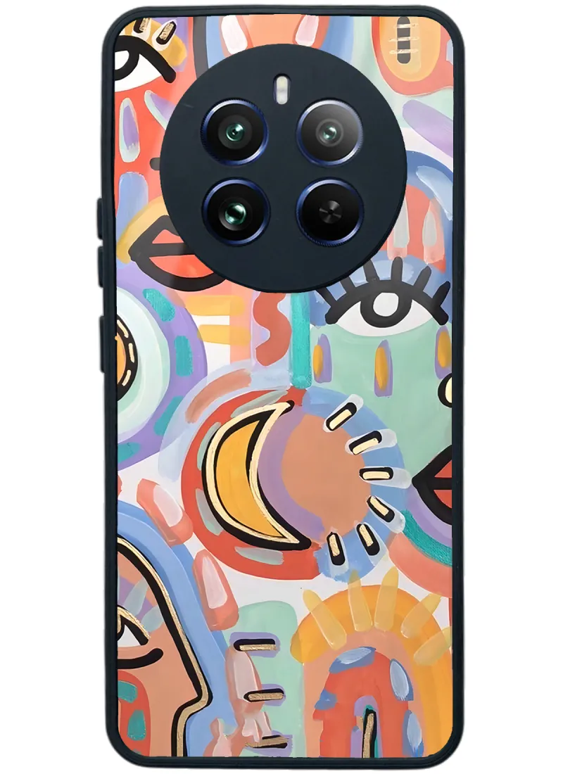 Oppo Realme 12 Pro Plus Suluboya Retro Göz Tasarımlı Glossy Telefon Kılıfı Oppo Realme 12 Pro Plus Suluboya Retro Göz Tasarımlı Glossy Telefon Kılıfı