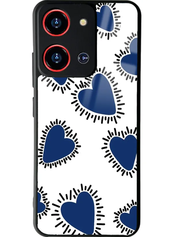 Reeder S19 Max Pro S Zoom Mavi Kalp Tasarımlı Glossy Telefon Kılıfı