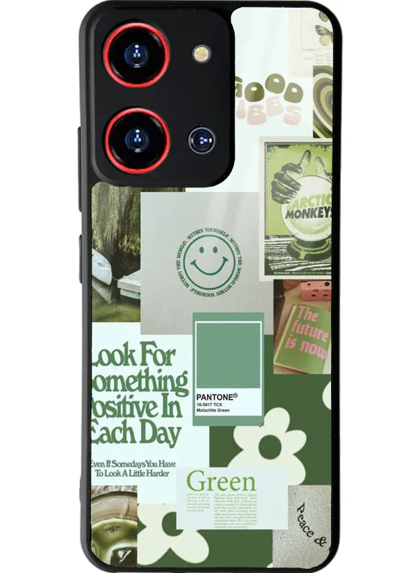Reeder S19 Max Pro S Zoom Green Sticker Tasarımlı Glossy Telefon Kılıfı