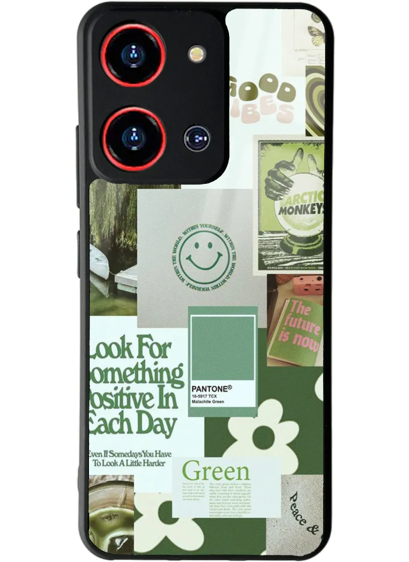 Reeder S19 Max Pro S Zoom Green Sticker Tasarımlı Glossy Telefon Kılıfı