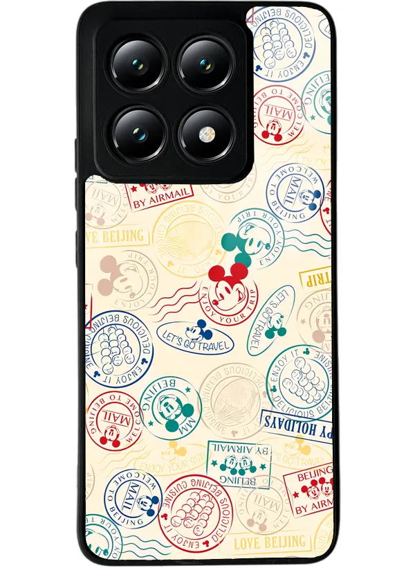 Xiaomi Mi 14T Mickey Stamp Tasarımlı Glossy Telefon Kılıfı