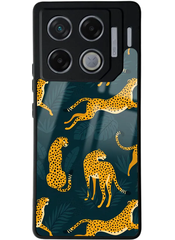 İnfinix GT 20 Pro Leaf Leopar Tasarımlı Glossy Telefon Kılıfı