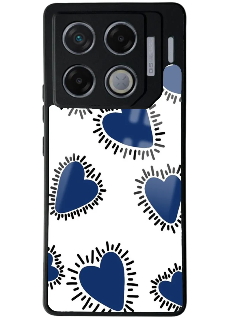 İnfinix GT 20 Pro Mavi Kalp Tasarımlı Glossy Telefon Kılıfı
