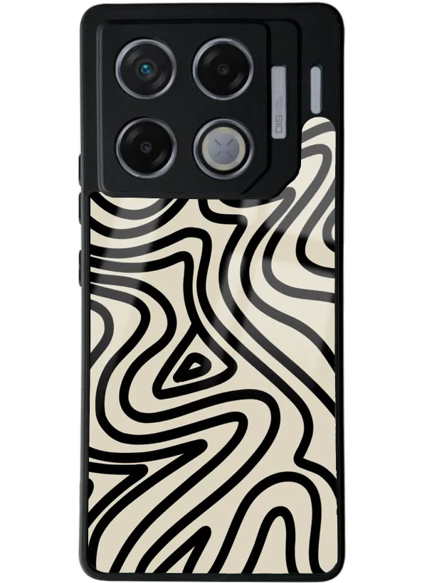 İnfinix GT 20 Pro Bej Geometrik Tasarımlı Glossy Telefon Kılıfı