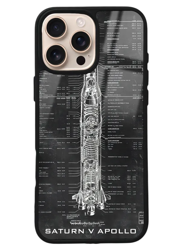 iPhone 16 Pro Max Apollo Plan Tasarımlı Glossy Telefon Kılıfı