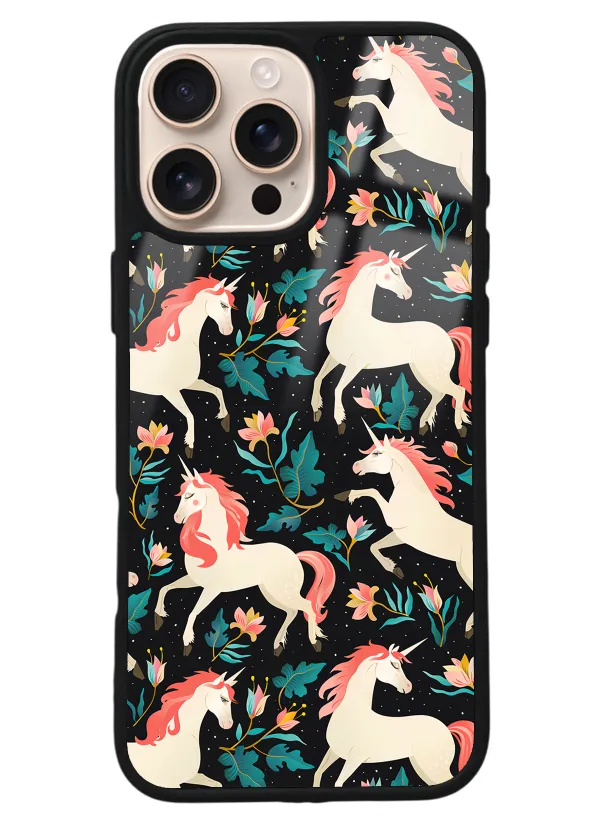 iPhone 16 Pro Max Unicorn Desenli Tasarımlı Glossy Telefon Kılıfı