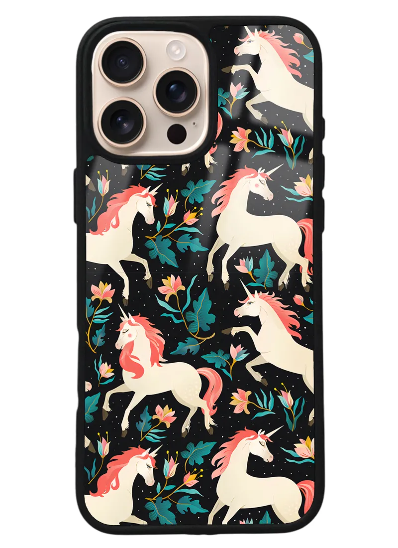 iPhone 16 Pro Max Unicorn Desenli Tasarımlı Glossy Telefon Kılıfı iPhone 16 Pro Max Unicorn Desenli Tasarımlı Glossy Telefon Kılıfı