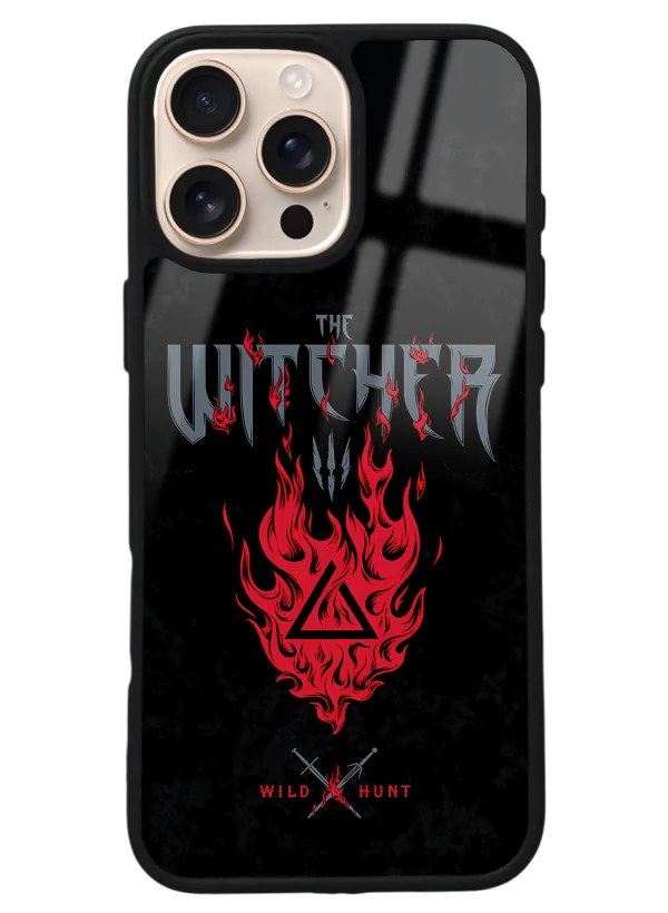 iPhone 16 Pro Max Witcher 3 Fire Tasarımlı Glossy Telefon Kılıfı