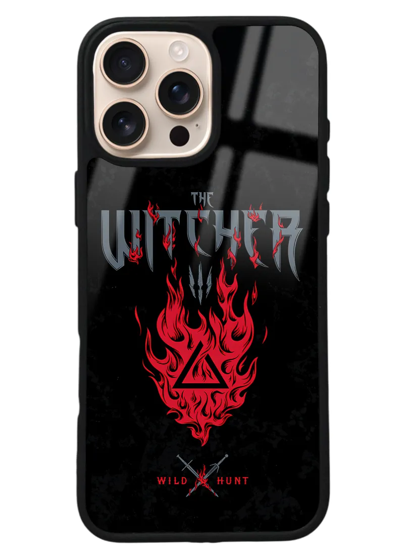 iPhone 16 Pro Max Witcher 3 Fire Tasarımlı Glossy Telefon Kılıfı iPhone 16 Pro Max Witcher 3 Fire Tasarımlı Glossy Telefon Kılıfı