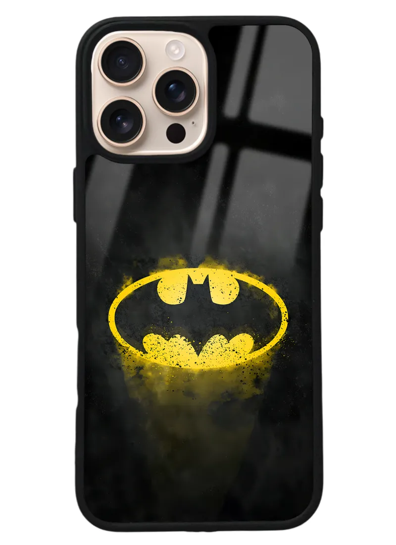 iPhone 16 Pro Max Yellow Batman Tasarımlı Glossy Telefon Kılıfı