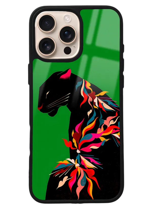 iPhone 16 Pro Max Renkli Leopar Tasarımlı Glossy Telefon Kılıfı