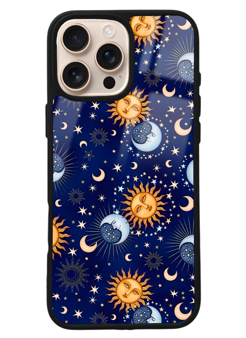 iPhone 16 Pro Max Ay Güneş Pijama Tasarımlı Glossy Telefon Kılıfı iPhone 16 Pro Max Ay Güneş Pijama Tasarımlı Glossy Telefon Kılıfı