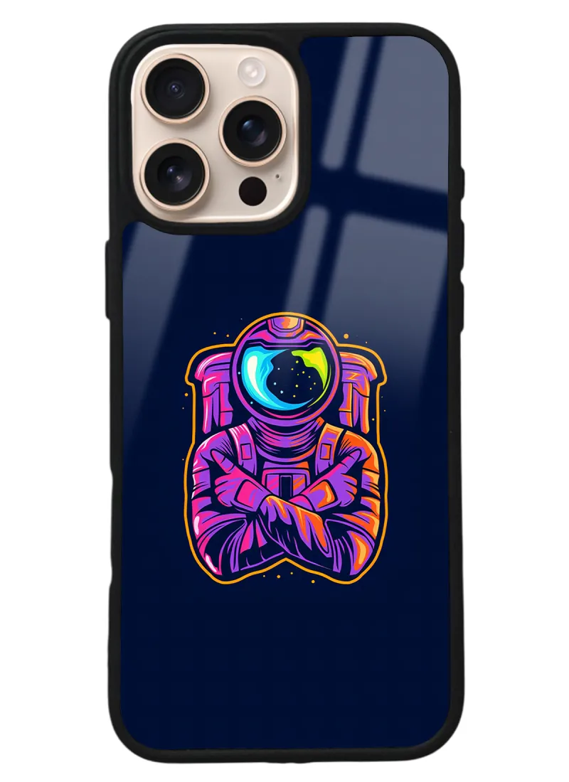 iPhone 16 Pro Max Neon Astronot Tasarımlı Glossy Telefon Kılıfı iPhone 16 Pro Max Neon Astronot Tasarımlı Glossy Telefon Kılıfı