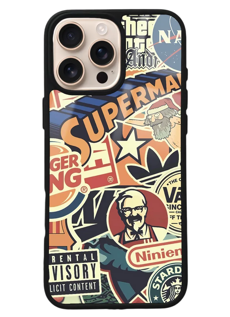 iPhone 16 Pro Max Retro Marka Tasarımlı Glossy Telefon Kılıfı iPhone 16 Pro Max Retro Marka Tasarımlı Glossy Telefon Kılıfı