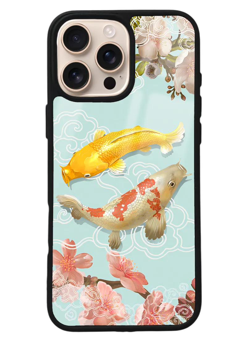 iPhone 16 Pro Max Koi Balığı Tasarımlı Glossy Telefon Kılıfı iPhone 16 Pro Max Koi Balığı Tasarımlı Glossy Telefon Kılıfı