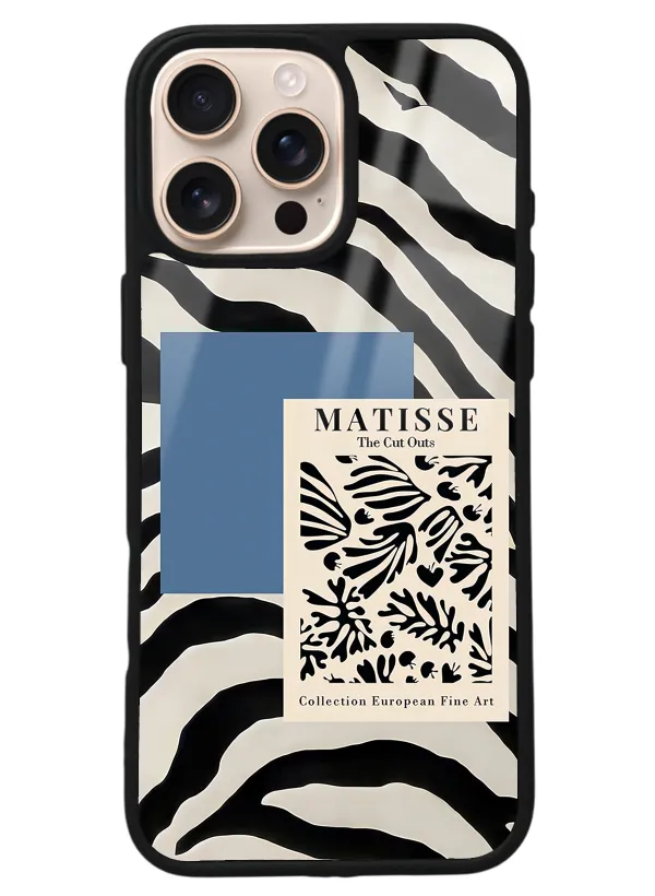 iPhone 16 Pro Max Zebra Matısse Tasarımlı Glossy Telefon Kılıfı