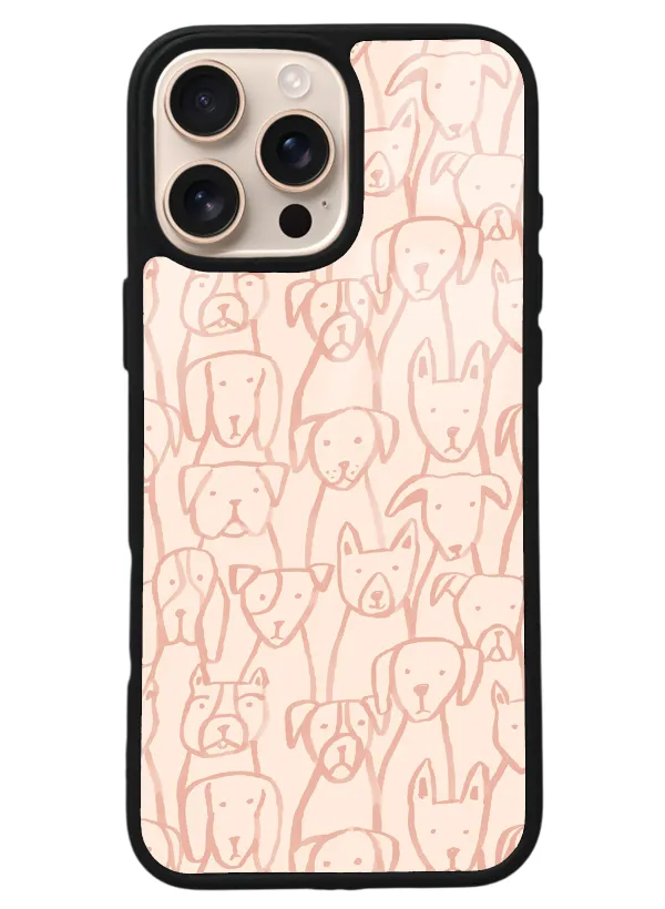 iPhone 16 Pro Max Pink Dog Tasarımlı Glossy Telefon Kılıfı