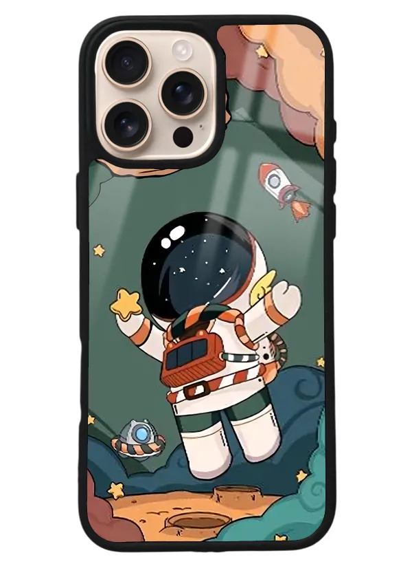 iPhone 16 Pro Max Anime astronot Tasarımlı Glossy Telefon Kılıfı