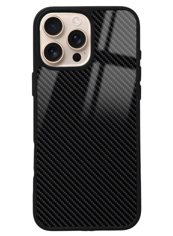 iPhone 16 Pro Max Carbon Tasarımlı Glossy Telefon Kılıfı