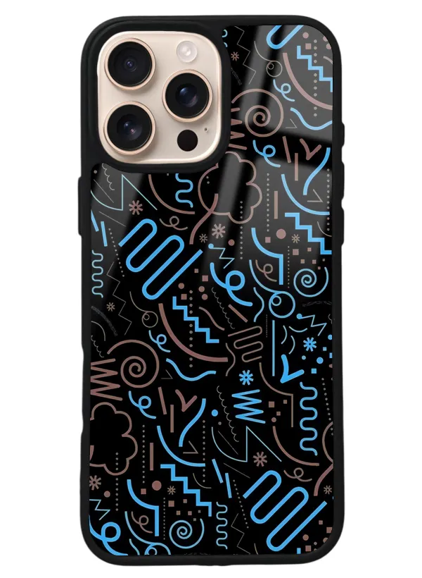 iPhone 16 Pro Max Geometrik Tasarımlı Glossy Telefon Kılıfı
