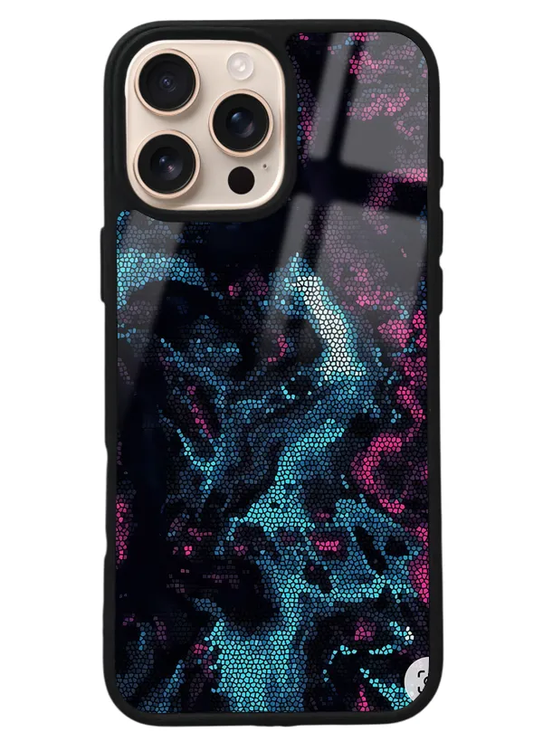 iPhone 16 Pro Max Karbon Renk Patlaması Tasarımlı Glossy Telefon Kılıfı