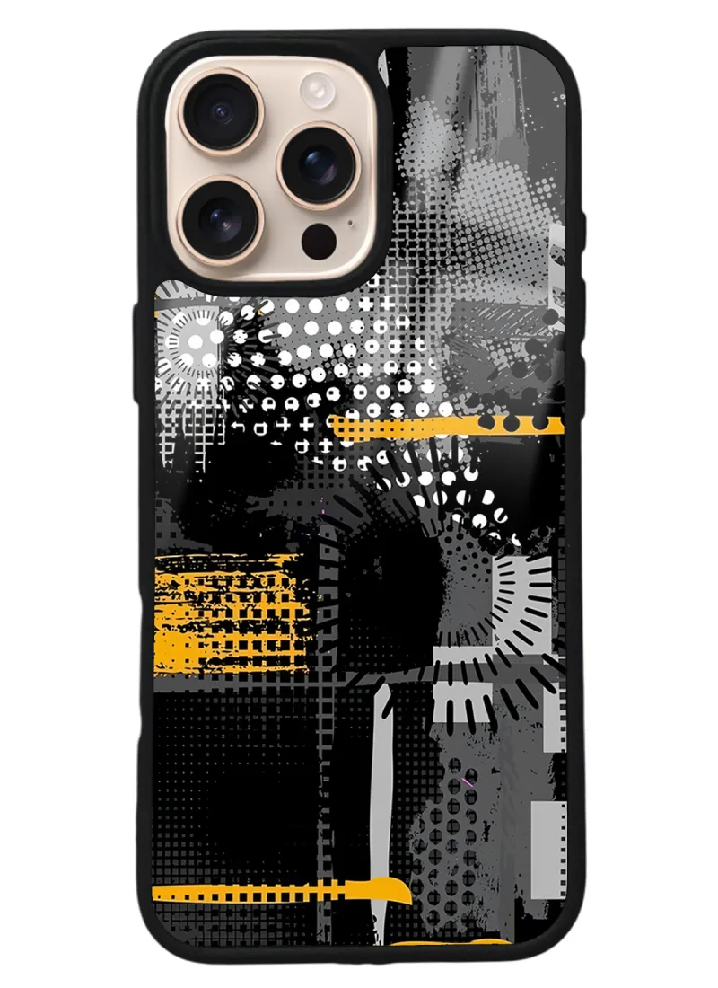 iPhone 16 Pro Max Yellow and Black Tasarımlı Glossy Telefon Kılıfı iPhone 16 Pro Max Yellow and Black Tasarımlı Glossy Telefon Kılıfı