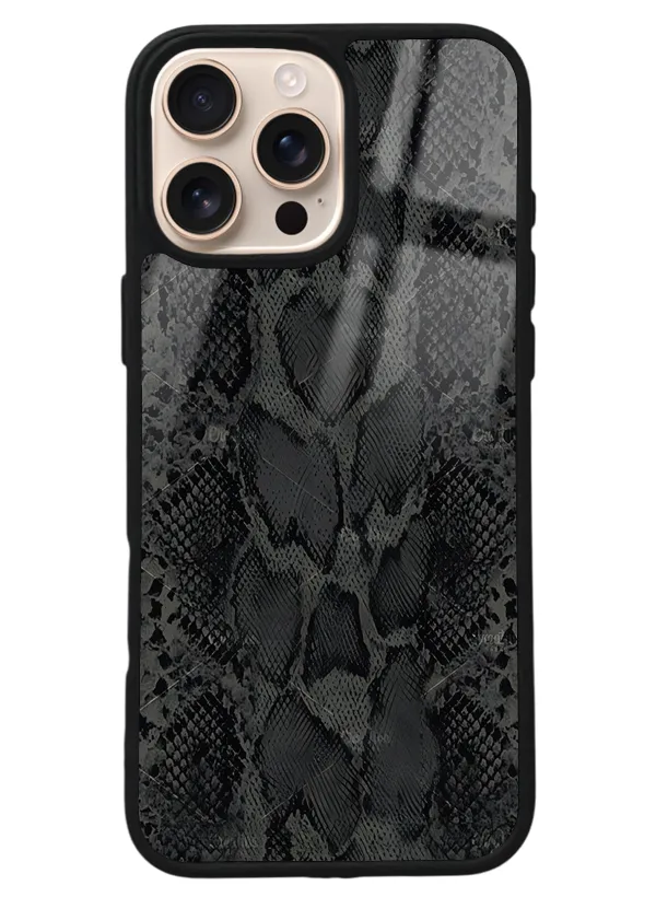 iPhone 16 Pro Max Yılan Derisi Tasarımlı Glossy Telefon Kılıfı
