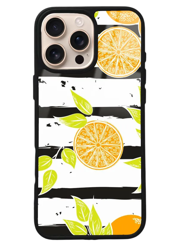 iPhone 16 Pro Max Orange Slice Tasarımlı Glossy Telefon Kılıfı