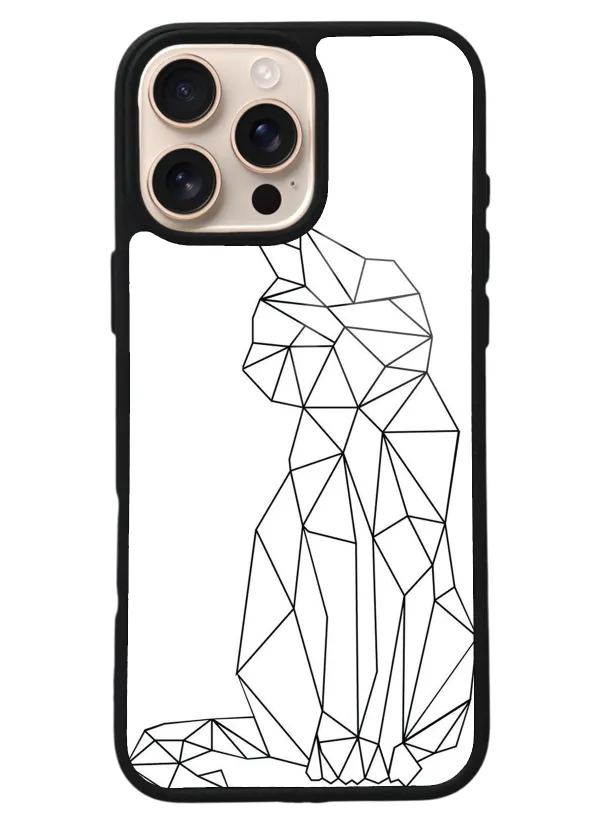 iPhone 16 Pro Max Cat Draw Tasarımlı Glossy Telefon Kılıfı