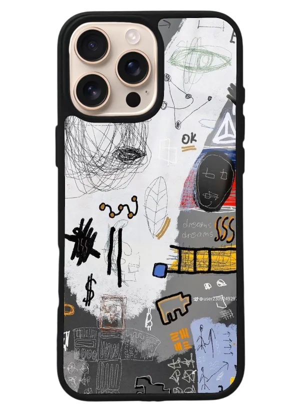 iPhone 16 Pro Max Matematik Tahtası Tasarımlı Glossy Telefon Kılıfı