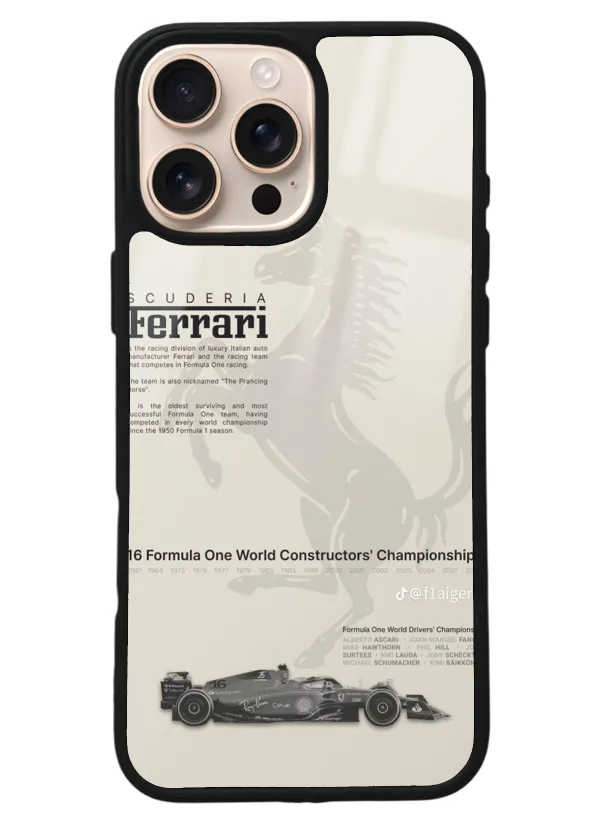 iPhone 16 Pro Max Ferrari Tasarımlı Glossy Telefon Kılıfı