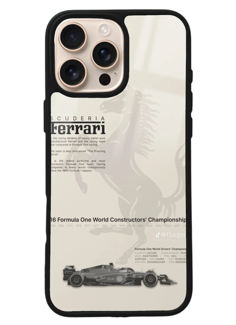 iPhone 16 Pro Max Ferrari Tasarımlı Glossy Telefon Kılıfı