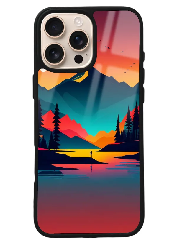 iPhone 16 Pro Max Günbatımı Tasarımlı Glossy Telefon Kılıfı