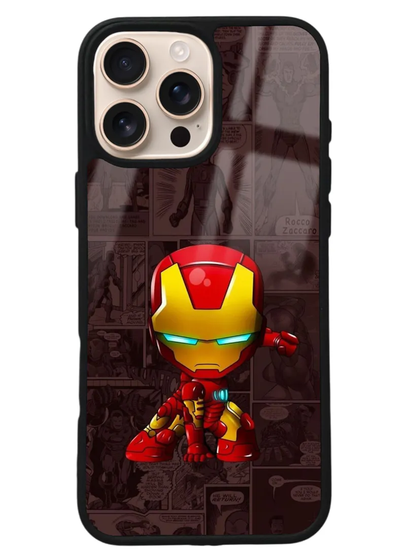 iPhone 16 Pro Max İron Man Tasarımlı Glossy Telefon Kılıfı iPhone 16 Pro Max İron Man Tasarımlı Glossy Telefon Kılıfı