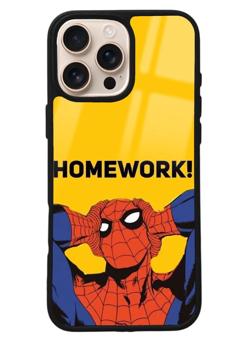 iPhone 16 Pro Max Homework Tasarımlı Glossy Telefon Kılıfı