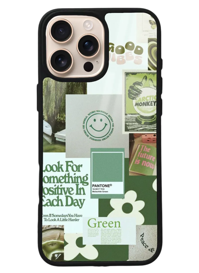 iPhone 16 Pro Max Green Sticker Tasarımlı Glossy Telefon Kılıfı iPhone 16 Pro Max Green Sticker Tasarımlı Glossy Telefon Kılıfı