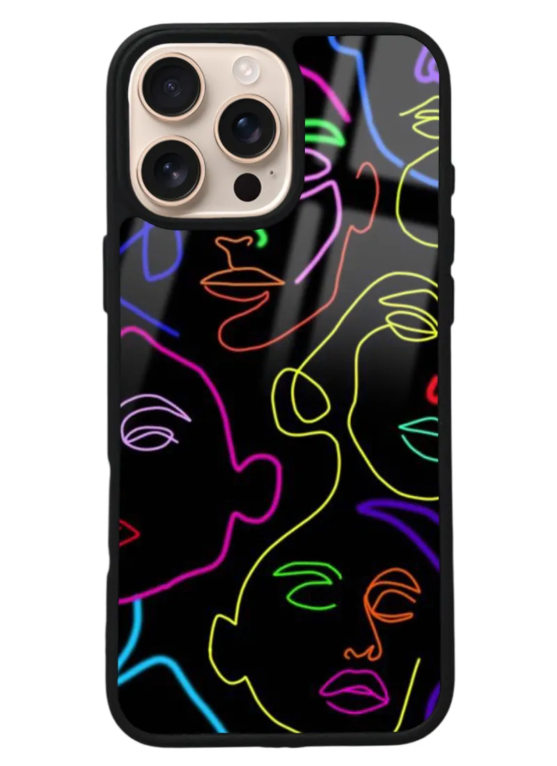iPhone 16 Pro Max Neon Silüet Tasarımlı Glossy Telefon Kılıfı iPhone 16 Pro Max Neon Silüet Tasarımlı Glossy Telefon Kılıfı