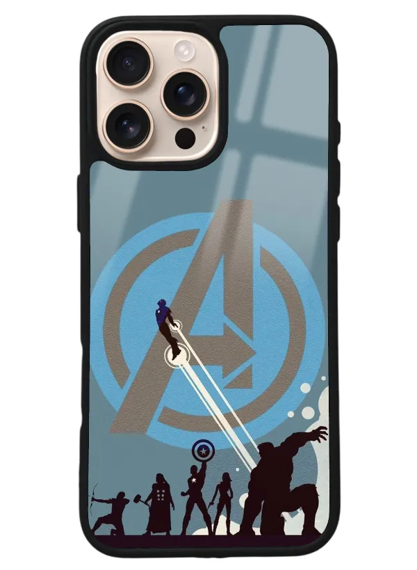 iPhone 16 Pro Max Blue Avengers Tasarımlı Glossy Telefon Kılıfı